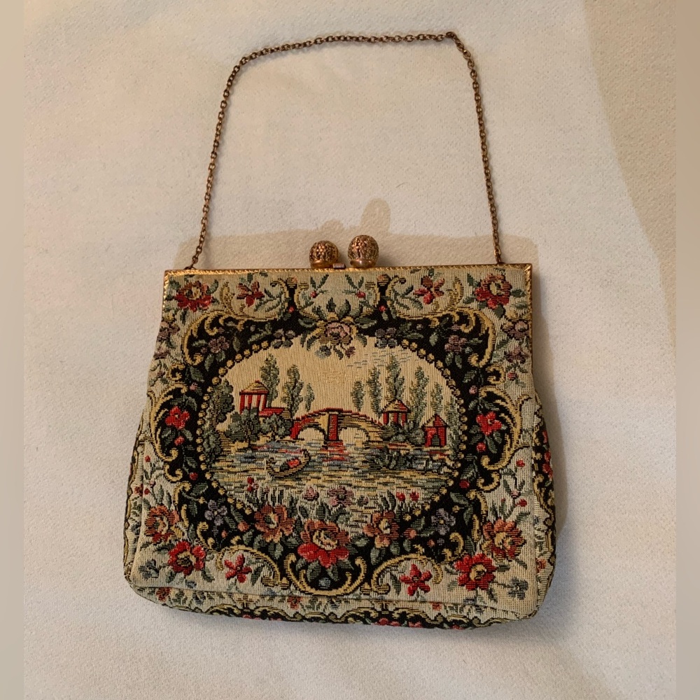Vintage 1950s Wahlborg Tapestry Evening Bag